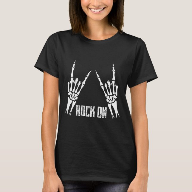 Camiseta Rock On Banda Para As Mulheres Rock And Rols Para  (Frente)
