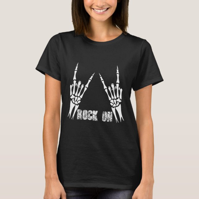 Camiseta Rock On Banda Para As Mulheres Rock And Rols Para  (Frente)