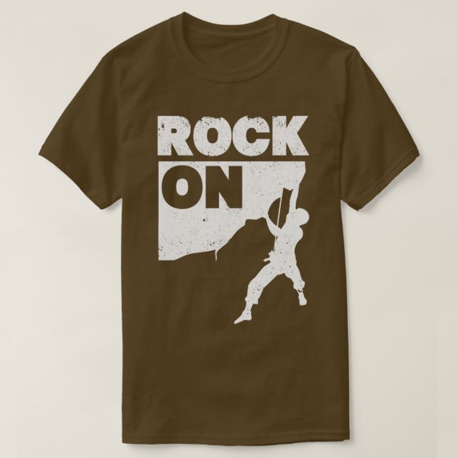 Camiseta Rock On Funny Escalando Montanheira Da Vintage (Frente do Design)