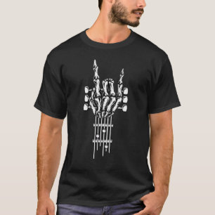 Camiseta Rock On Guitar Guitar Skeleton