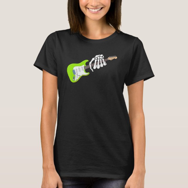 Camiseta Rock On Guitar Neck - With A Sweet Rock & Roll Ske (Frente)