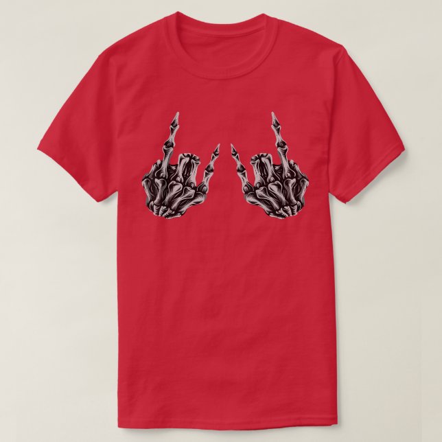 Camiseta Rock On Rock Star Skeleton Hands (Frente do Design)