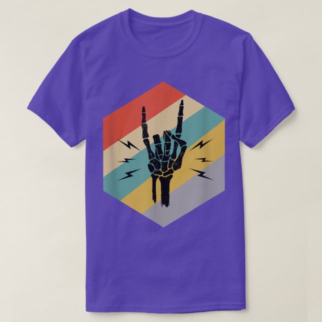 Camiseta Rock On Rock Star Skeleton Hands Concerdy  (Frente do Design)