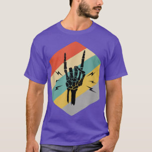 Camiseta Rock On Rock Star Skeleton Hands Concerdy 