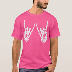 Camiseta Rock On Skeleton Gestos - Duro Rock On Skeleton