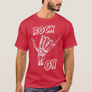Camiseta Rock On Skeleton Hand Rock Music Rockstar Legal
