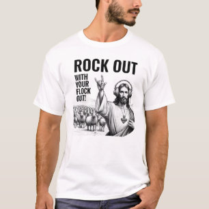 Camiseta Rock Out com seu Flock Out! - Piada de Jesus Engra