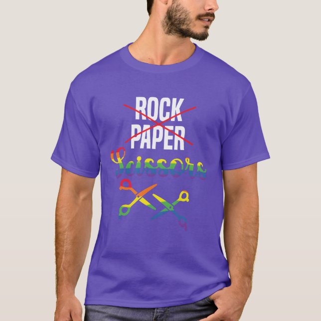 Camiseta Rock Paper Scissors Funee Homoseual friend (Frente)
