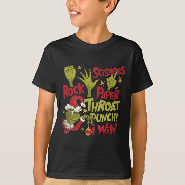 Camiseta Rock Paper Scissors Throat Punch I Win Funny Chris (Frente)