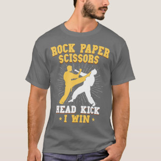 Camiseta Rock Paper Tesoura Kick I Win Taekwondo Mart