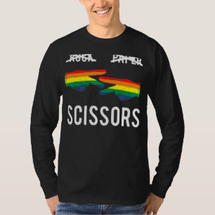 Camiseta Rock Paper Tesoura Orgulho Lésbico Arco Arco Lgbt