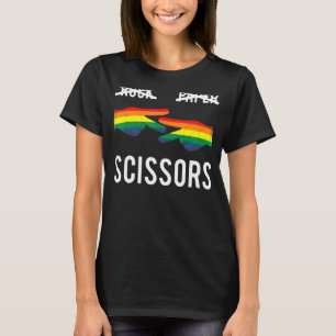 Camiseta Rock Paper Tesoura Orgulho Lésbico Arco Arco Lgbt