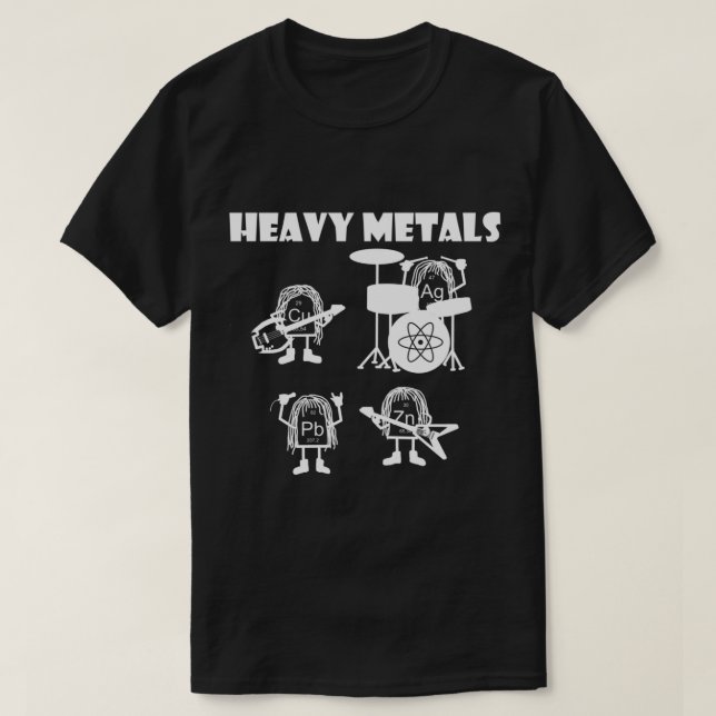Camiseta Rock, Química, Física de Metais Pesados - Periodic (Frente do Design)