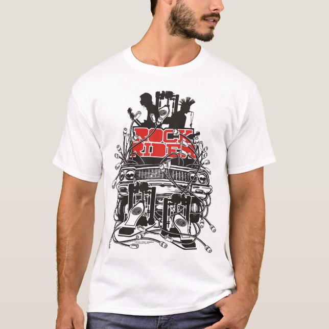 Camiseta Rock Rider (vermelho-preto) (Frente)