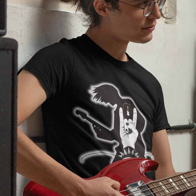 Camiseta Rock & Roll Electric Guitar Head Banger (Criador carregado)