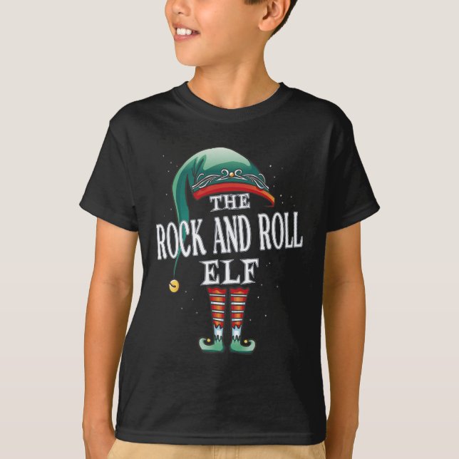 Camiseta Rock & Roll Elf Grupo De Natal Xmas Pajama Part (Frente)