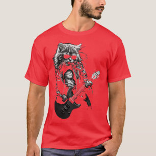 Camiseta Rock Roll Music Concert Festival Cat Rock Guitar 1