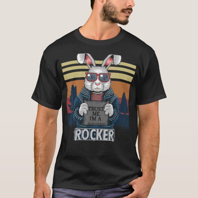 Camiseta Rock & Roll Ou Nada Que Eu Rodo Rabbit Eu Confio E (Frente)