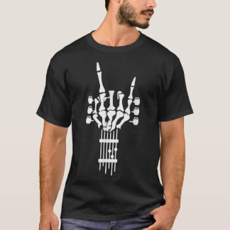 Camiseta Rock & Roll Skeleton Guitar Music Lover Halloween 