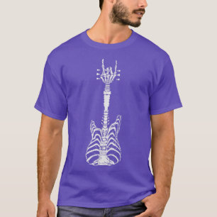 Camiseta Rock & Roll Skeleton Música de Violão Lover Engraç