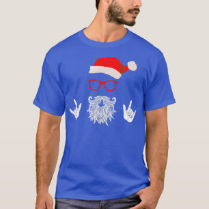 Camiseta Rock Santa Claus Beard Hat Sunglass Classic TShi