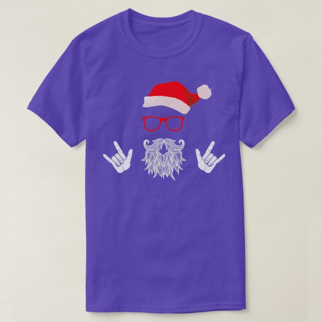 Camiseta Rock Santa Claus Beard Horridos Óculos de sol (Frente do Design)