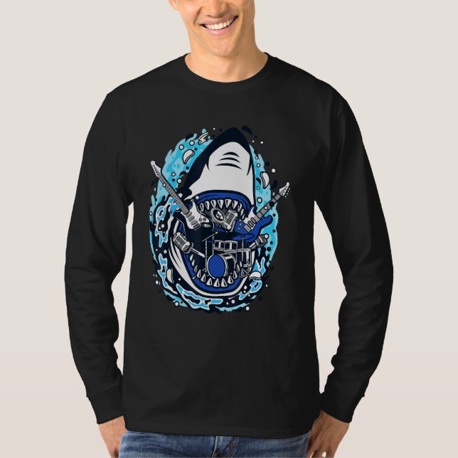 Camiseta Rock Shark Super Fashion Single Charm Music Fan (Frente)