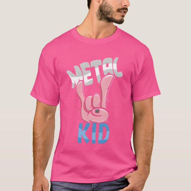 Camiseta Rock Sign Rock Hand Metal Kid Music Lover Rocker f (Frente)