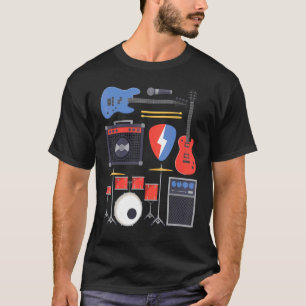 Camiseta Rock Star Guitar & Instrumentos de Banda Rock & Ro