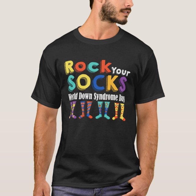Camiseta Rock Suas Meias Bonito 3 21 Trisomy 21 World Down  (Frente)