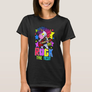 Camiseta Rock The Test Cute Unicorn Test Day Guitar Rock Mu