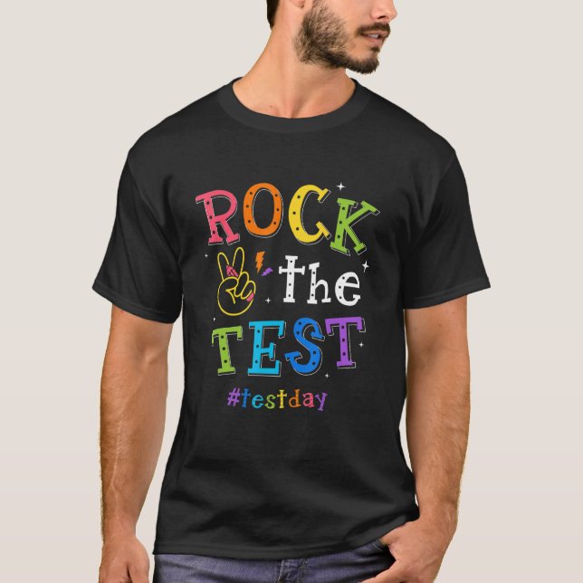 Camiseta Rock The Test Day Motivational Teacher Stu (Frente)
