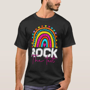 Camiseta Rock The Test Day Professora Rainbow Leopard Tes
