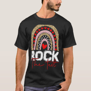 Camiseta Rock The Test Day Professora Rainbow Leopard Tes