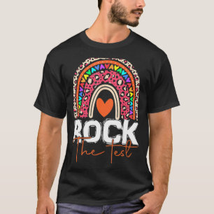 Camiseta Rock The Test Day Professora Rainbow Leopard Tes