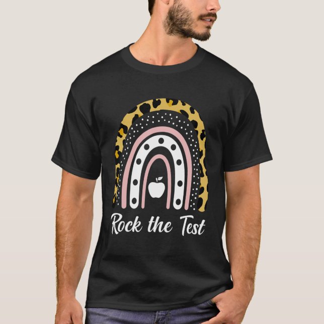 Camiseta Rock The Test Day Teacher Testing Day Rainbow (Frente)