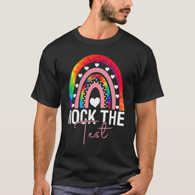 Camiseta Rock The Test Day Teacher Testing Day Rainbow (Frente)