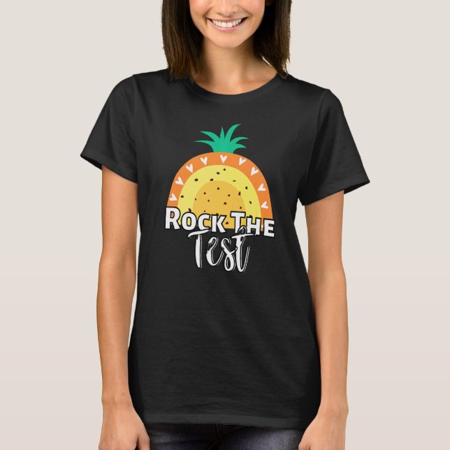 Camiseta Rock The Test Day Teacher Testing Day Rainbow (Frente)
