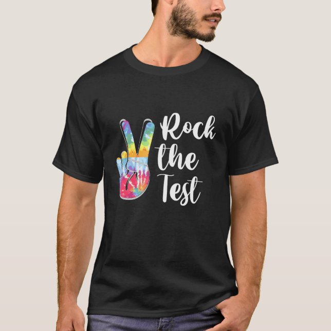 Camiseta Rock The Test Day Teacher Testing Day Tie Dye (Frente)