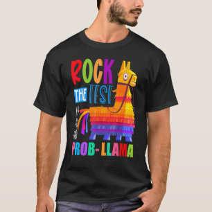 Camiseta Rock The Test No Prob Llama Teacher Testing Day Mã