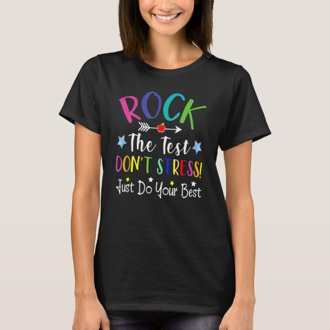 Camiseta Rock The Test Pre K Preschool Study (Frente)