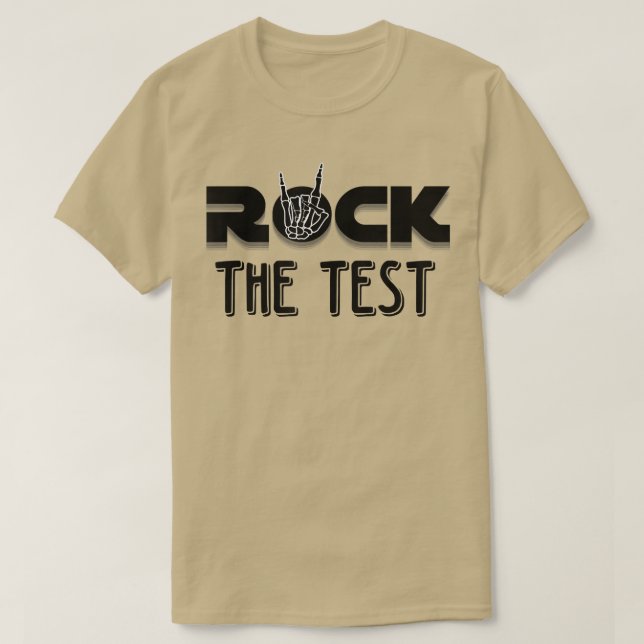 Camiseta Rock The Test Skellecil Pencil Dia de Teste  (Frente do Design)