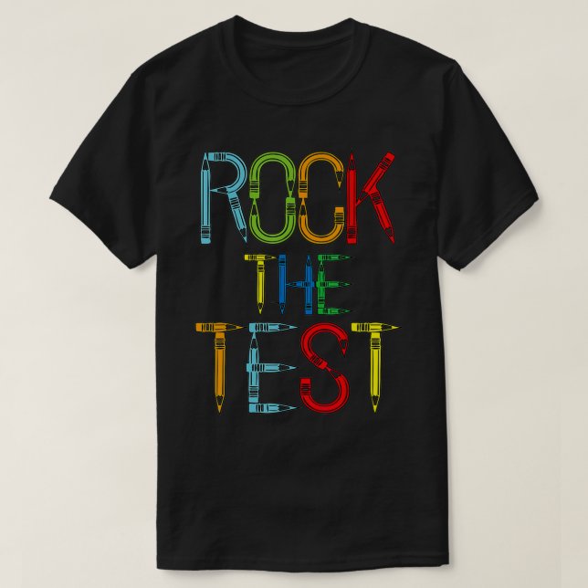 Camiseta Rock The Test Teacher Day Funny Testing Day T (Frente do Design)