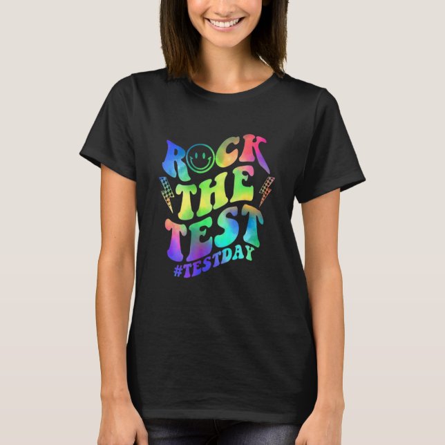 Camiseta Rock The Test Teacher Day Testing Day (Dia de Test (Frente)