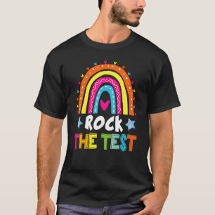 Camiseta Rock The Test Teacher Day Testing Day Rainbow