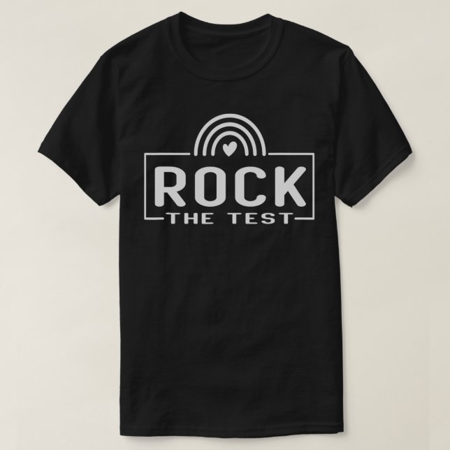 Camiseta Rock The Test Teacher State Testing Day Teach (Frente do Design)