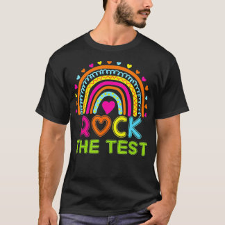 Camiseta Rock The Test Teacher Test Day Testing Day Rainbow