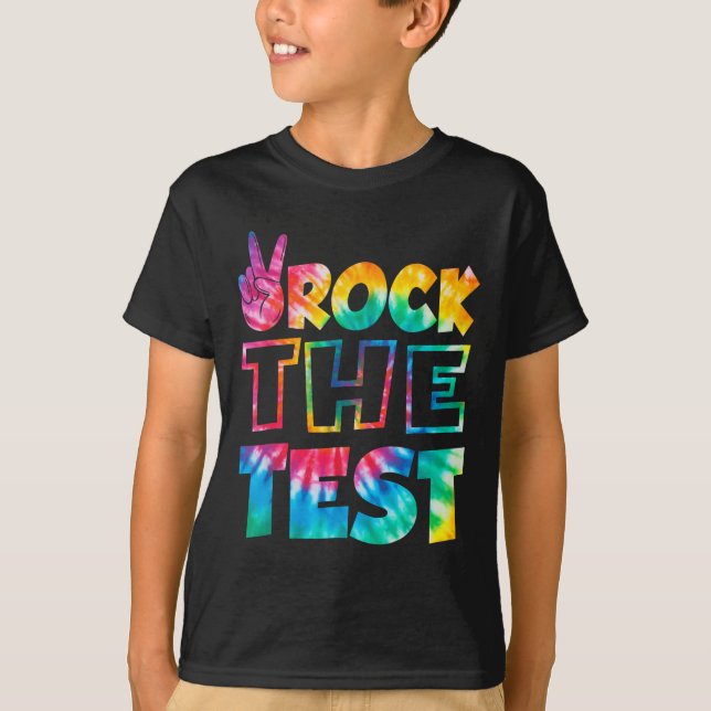 Camiseta Rock The Test Testing Day Retro Motivational Teach (Frente)