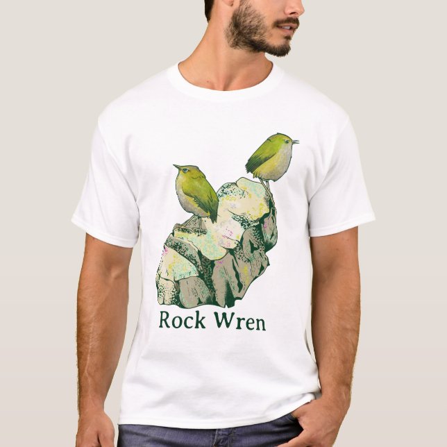 Camiseta Rock Wren Pássaros Nova Zelândia (Frente)