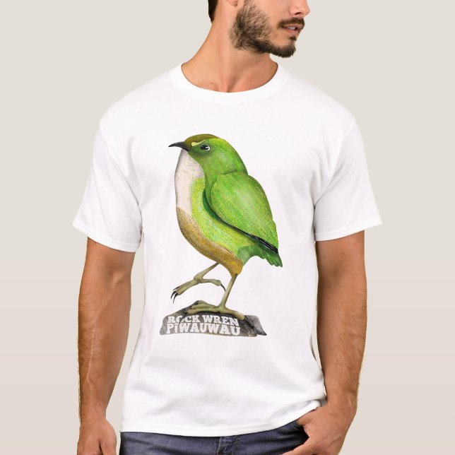 Camiseta Rock Wren piwauwau NZ BIRD (Frente)